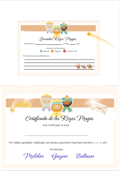 Lista Deseos Reyes Magos + Certificado de Buen Comportamiento - DIGITAL