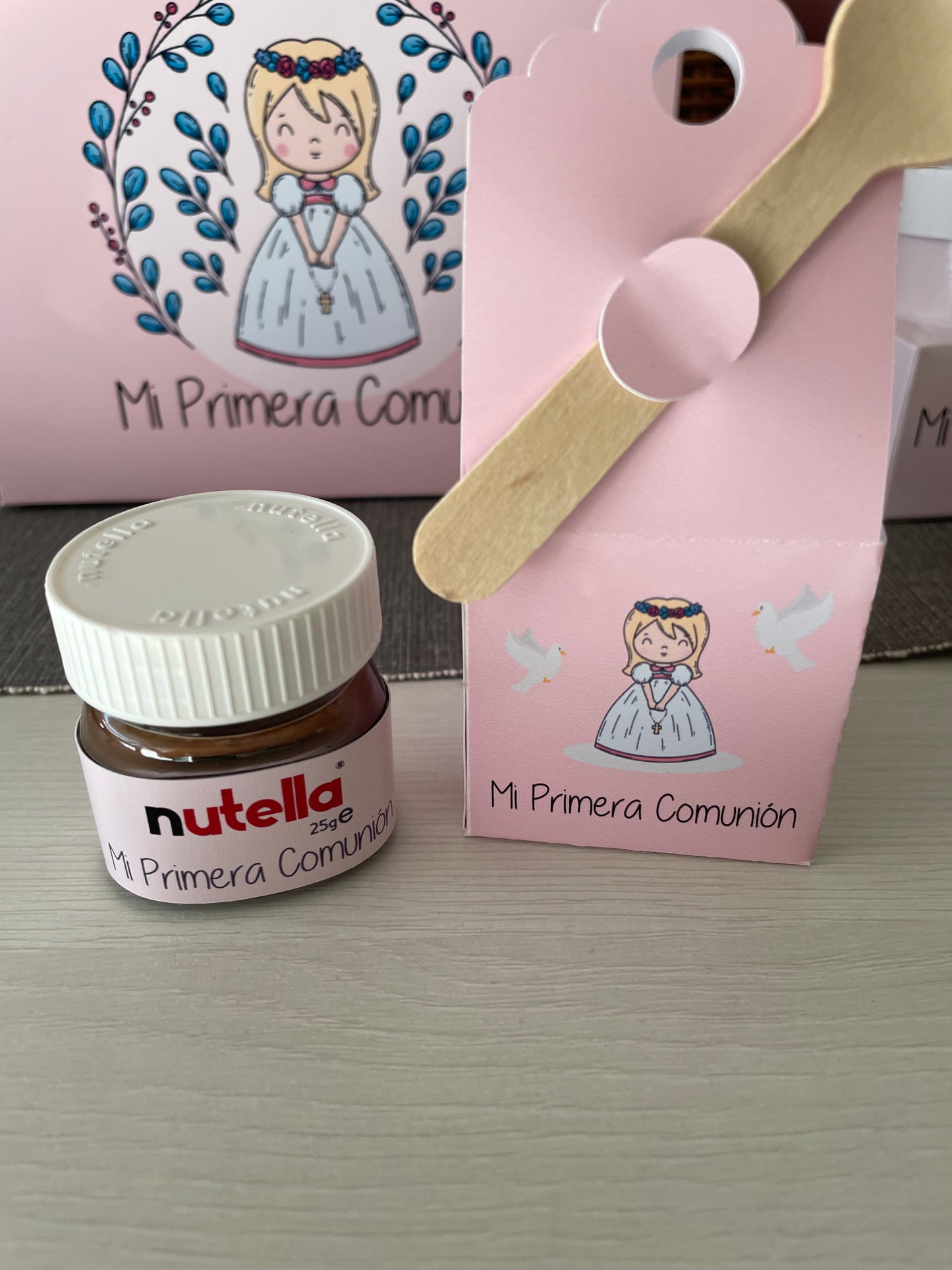 Mini Nutella con Caja Ilustraciones Comunión