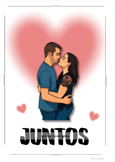 Retrato San Valentín dibujo animado