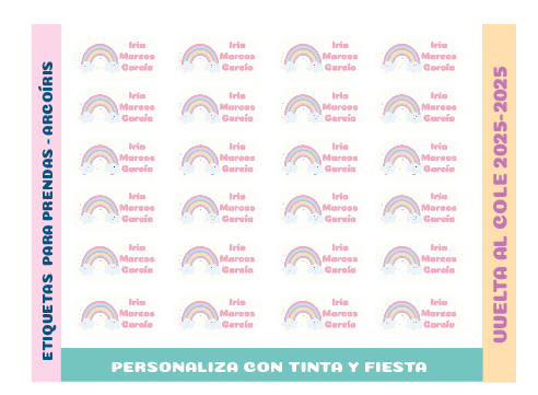 Etiquetas extra para Ropa Arcoíris - Pequeñas