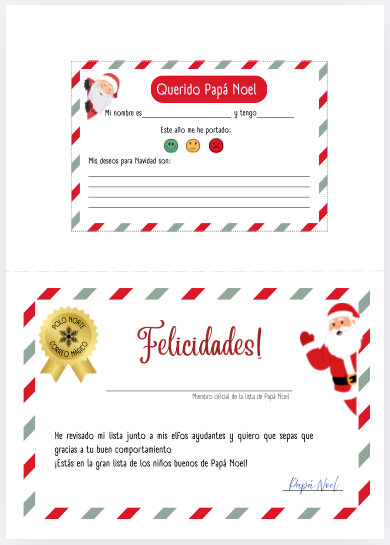 Lista Deseos Papá Noel + Certificado de Buen Comportamiento - DIGITAL