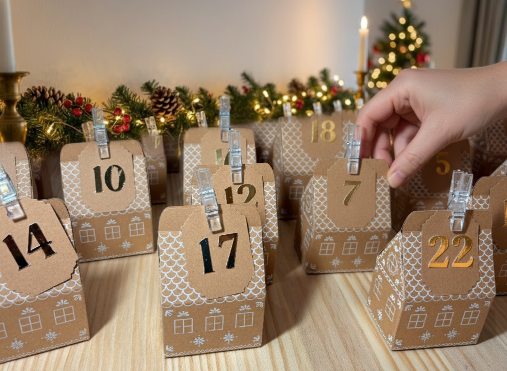 Calendario Adviento casitas de Jengibre
